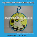 Elegant round ceramic pot holders with lifting rope